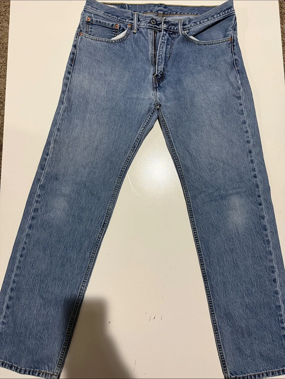 Levi's light blue denim 505 relaxed jeans